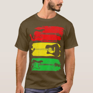 Camiseta Guitarra eléctrica acústica barba historia negra B