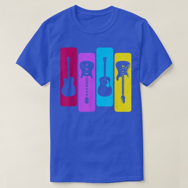 Camiseta Guitarra eléctrica acústica de Guitars retro (Diseño del anverso)