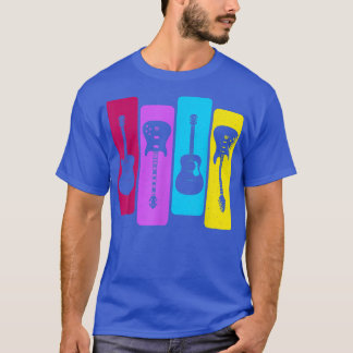 Camiseta Guitarra eléctrica acústica de Guitars retro