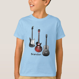Camiseta Guitarra Eléctrica Acústica Guitarra Nombre Person
