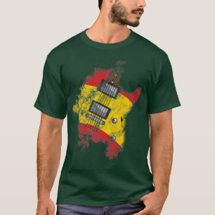 Camiseta Guitarra Eléctrica Bandera Española Música Guitari