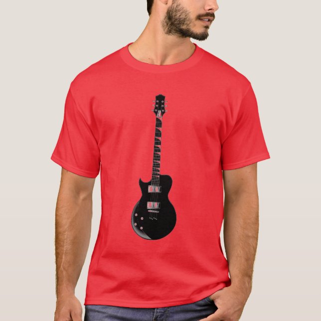 Camiseta Guitarra eléctrica de pop negro rojo (Anverso)
