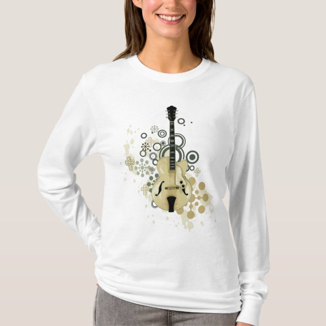 Camiseta Guitarra eléctrica del cuerpo hueco (Anverso)