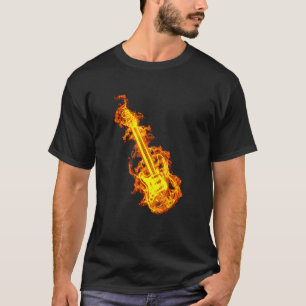 Camiseta Guitarra Eléctrica En Guitarra Rock De Fuego