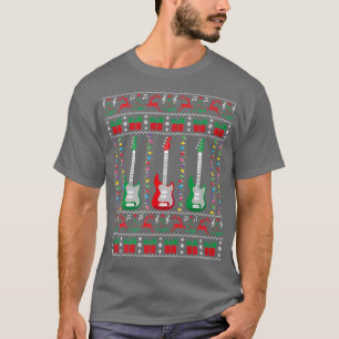 Camiseta Guitarra eléctrica Navidades feos guitarista dulce