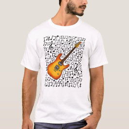 Camiseta Guitarra Eléctrica Notas Musicales Músico Guitaria