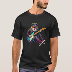 Camiseta Guitarra Eléctrica Pastor Australiano Perro Divert