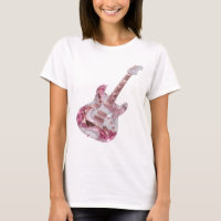 GUITARRA ELÉCTRICA PLATA DINÁMICA CON BRILLOS ROSA