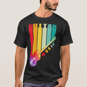 Camiseta Guitarra eléctrica polígonal colorida