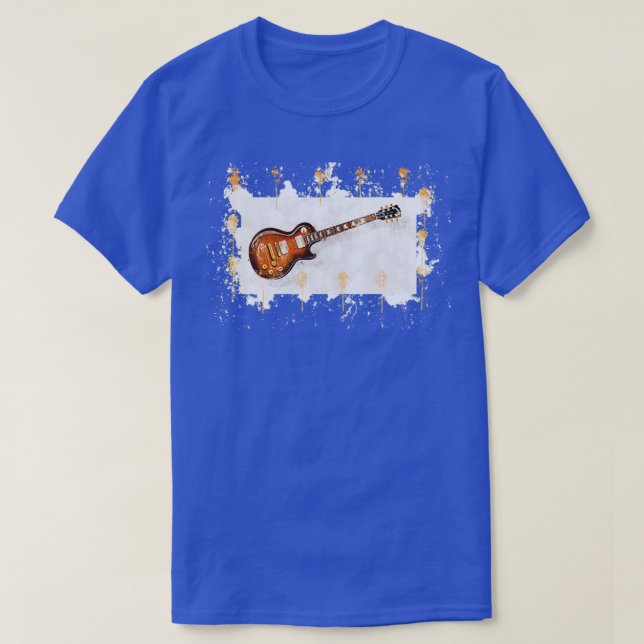 Camiseta Guitarra eléctrica rax guitarra acuarela pintada (Diseño del anverso)