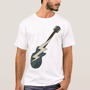 Camiseta Guitarra Eléctrica Retro Relámpago Rock Clásico