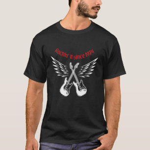 Camiseta Guitarra eléctrica Rock Hard guitarrista nacido en
