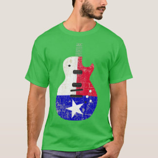 Camiseta Guitarra Eléctrica Texas Bandera Angustia Guitarra
