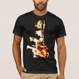 Camiseta guitarra en llamas