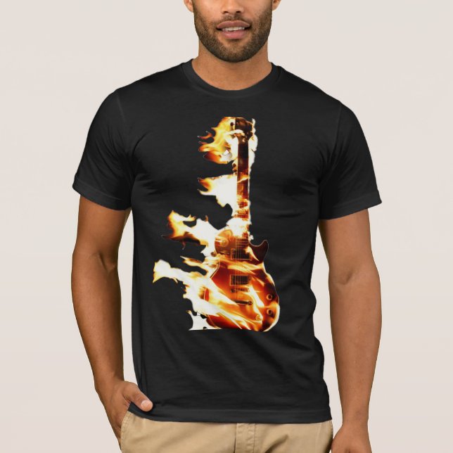 Camiseta guitarra en llamas (Anverso)