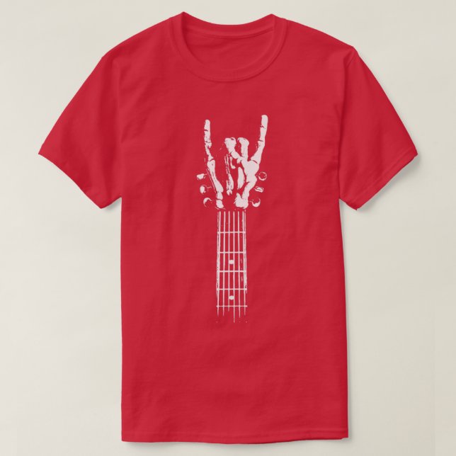 Camiseta Guitarra esquelética de rock (Diseño del anverso)