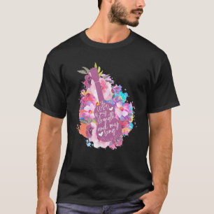 Camiseta Guitarra Floral Señor Es Mi Fuerza Mi Canción Cris