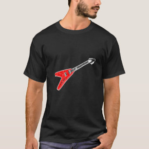 Camiseta Guitarra Flying V Música de Heavy Metal Duro Cráne