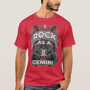 Camiseta Guitarra Gemini Rock Como Rótulo Gemini Zodiac
