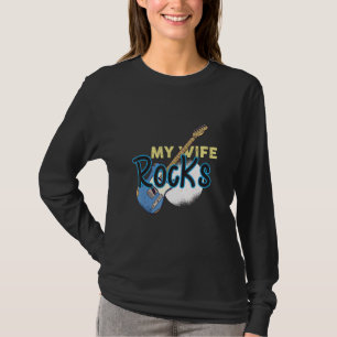 Camiseta Guitarra genial con texto Mi esposa roca Genial pa