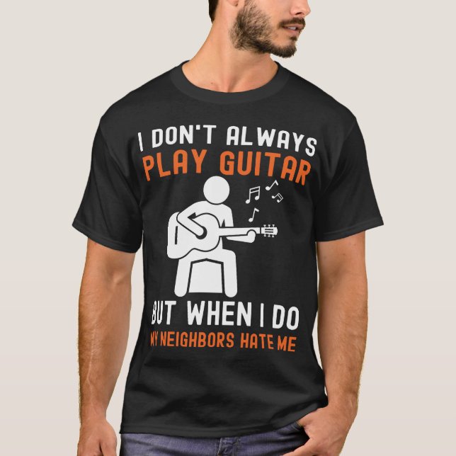 Camiseta Guitarra Graciosa Que Dice Por Humor Guitarista Pr (Anverso)