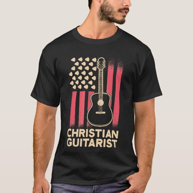 Camiseta Guitarra - Guitarista cristiano en la Iglesia de l (Anverso)