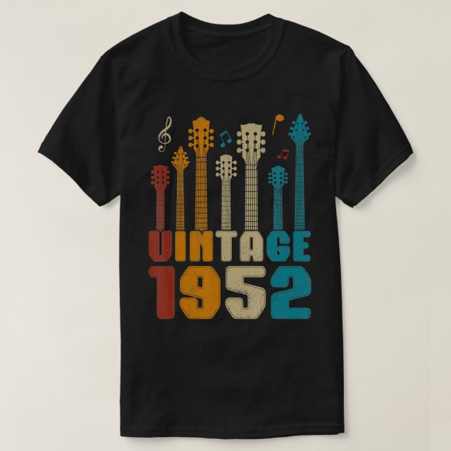 Camiseta Guitarra Guitarista del Partido de Cumpleaños Retr (Diseño del anverso)