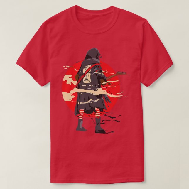 Camiseta Guitarra Guitarista Samurai  (Diseño del anverso)