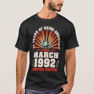 Camiseta Guitarra Guitarista Vintage Nacida en Marzo de 199