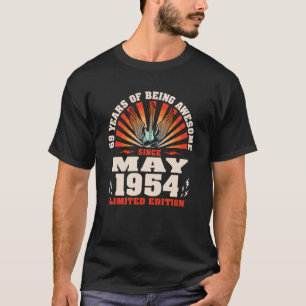 Camiseta Guitarra Guitarista Vintage Nacida en Mayo 1954 69
