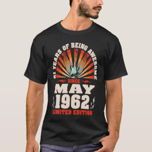 Camiseta Guitarra Guitarista Vintage Nacida en Mayo de 1962