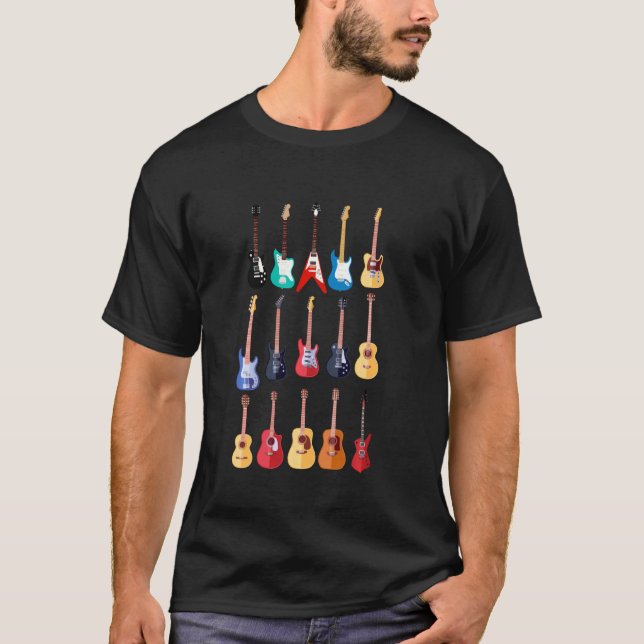 Camiseta Guitarra Guitarra Jugador de moda Guitarista Musi (Anverso)