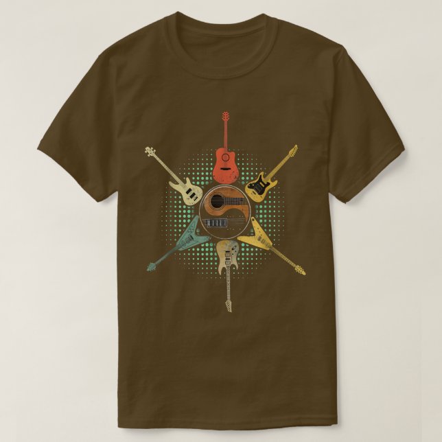 Camiseta Guitarra Guitarrista Lover Regalo Retro Para Guita (Diseño del anverso)