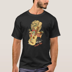 Camiseta Guitarra hippie retro 60 de 70