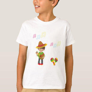 Camiseta Guitarra jugando hombre con notas musicales de Mar