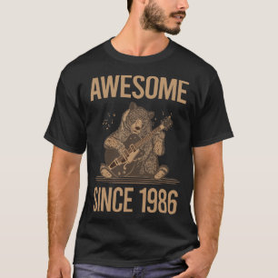 Camiseta Guitarra Jugando Oso - Increíble Desde 1986