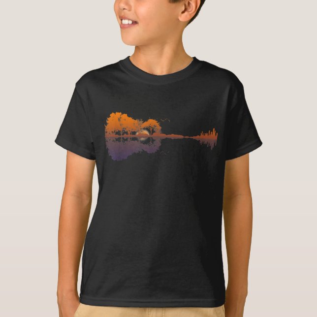 Camiseta Guitarra Lake Shadow Love Guitar Gift Music Avers (Anverso)