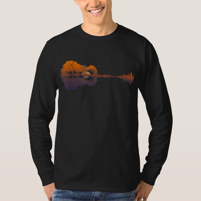 Camiseta Guitarra Lake Shadow Love Guitar Gift Music Avers (Anverso)