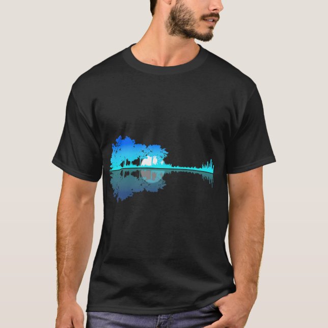 Camiseta Guitarra Lake Shadow Love Guitar Músico T-Shirt (Anverso)