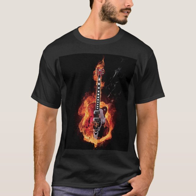 Camiseta Guitarra llameante (Anverso)