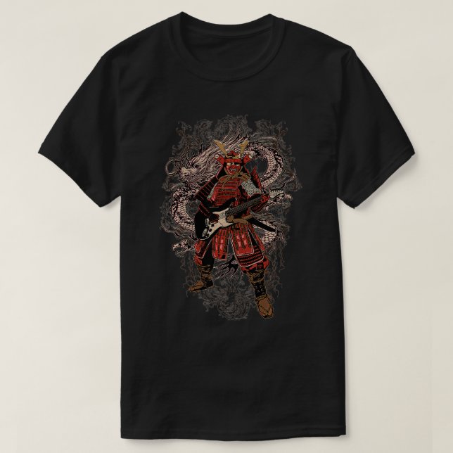Camiseta Guitarra masculina toca Novedad samurai tee (Diseño del anverso)