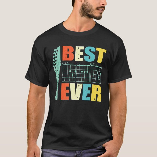 Camiseta Guitarra Mejor Papá Día del Padre Guitarista (Anverso)
