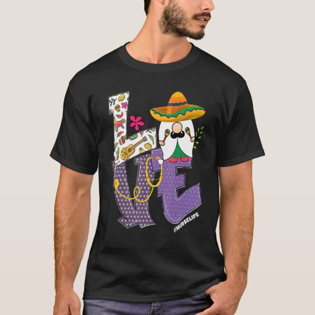Camiseta Guitarra mexicana de Fiesta Gnomes ama la vida de  (Anverso)