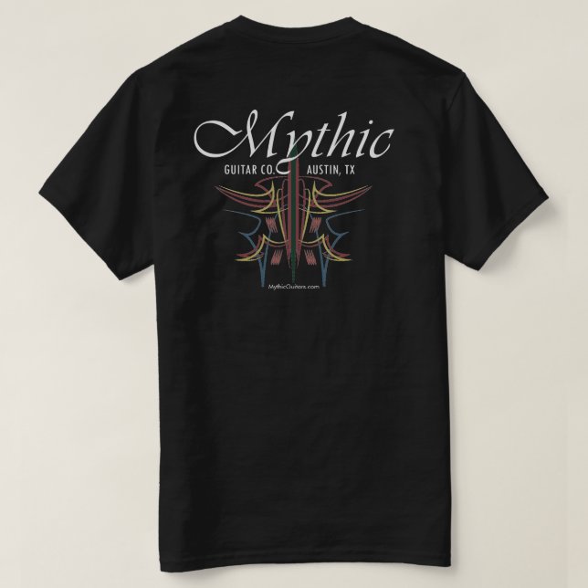 Camiseta guitarra mítica co color pinstripe (Reverso del diseño)