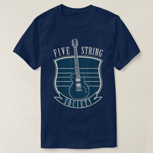 Camiseta Guitarra Music Aover Five Strings Society (Diseño del anverso)