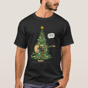 Camiseta Guitarra Música Navidad Árbol Pajamas Santa Hombre