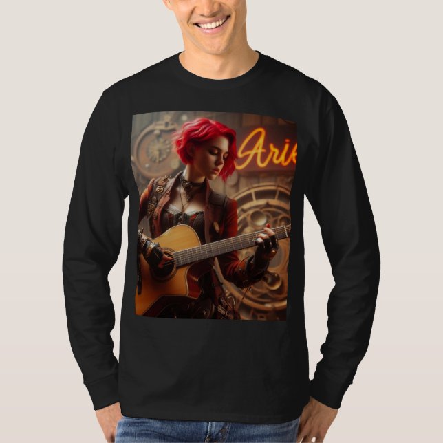 Camiseta Guitarra musical de Aries Zodiac (Anverso)