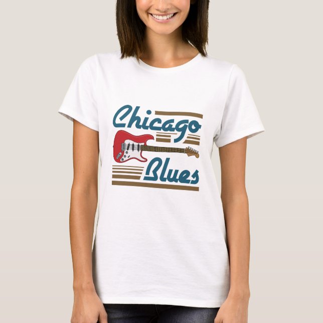 Camiseta Guitarra musical del Blues de Chicago (Anverso)