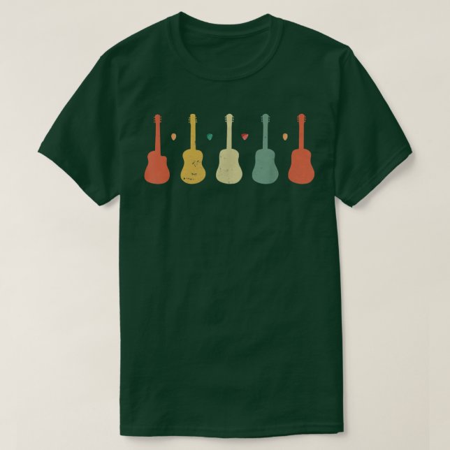 Camiseta guitarra musical retro vintage (Diseño del anverso)