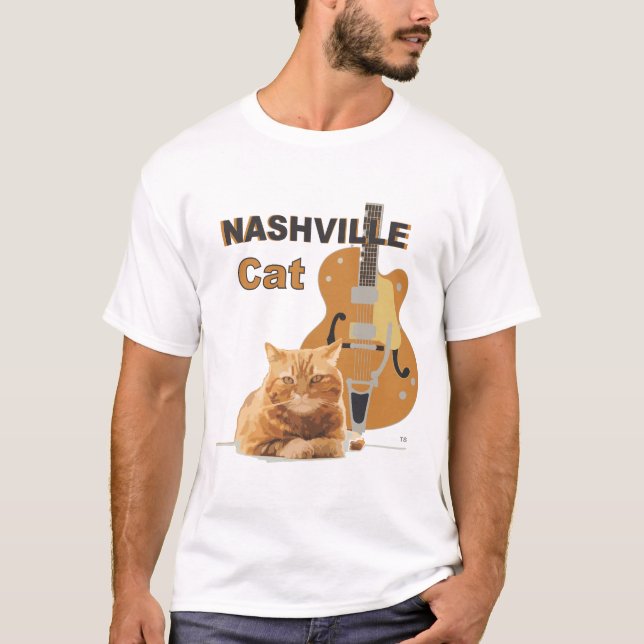 Camiseta Guitarra Naranja de Nashville a la luz (Anverso)